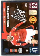 fotbalová kartička 2021-22 Topps Match Attax UEFA Champions League Signature Style 437 Mason Greenwood Manchester United