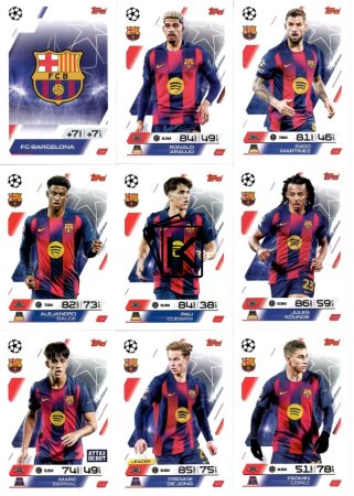 Týmový set 2025-26 Topps Match Attax UEFA Club Competitions FC Barcelona