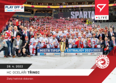 Hokejová kartička SportZoo 2021-22 Live L-137 HC Oceláři Třinec Mistr Ligy /52