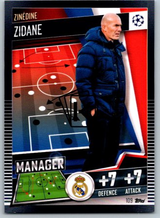 fotbalová kartička 2020-21 Topps Match Attax 101 Champions League 109 Zinédine Zidane Real Madrid CF