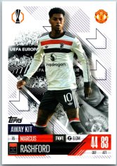 Fotbalová kartička 2024-25 Topps Match Attax EXTRA UEFA Club Competitions Away Kit 76.  Marcus Rashford (Manchester United)