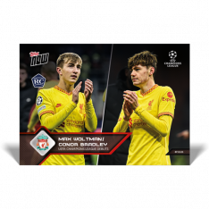 Fotbalová kartička Topps Now 2021-22 UCL 89 Max Woltman/ Conor Bradley Liverpool FC RC