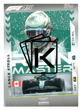 2025 Topps Turbo Attax F1 Aston Martin Rainmaster HP 247 Lance Stroll