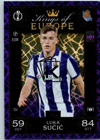 Fotbalová kartička 2024-25 Topps Match Attax EXTRA UEFA Club Competitions Kings of Europe 254.  Luka Sučić (Real Sociedad de Fútbol)