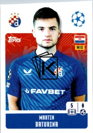 2024-25 Topps Champions League 474 Martin Baturina (GNK Dinamo Zagreb)