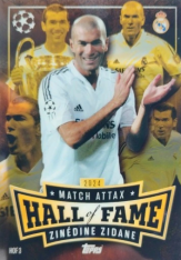 fotbalová kartička 2024-25 Topps Match Attax UEFA Club Competitions Hall of Fame HOF3 Zinedine Zidane (Real Madrid CF)