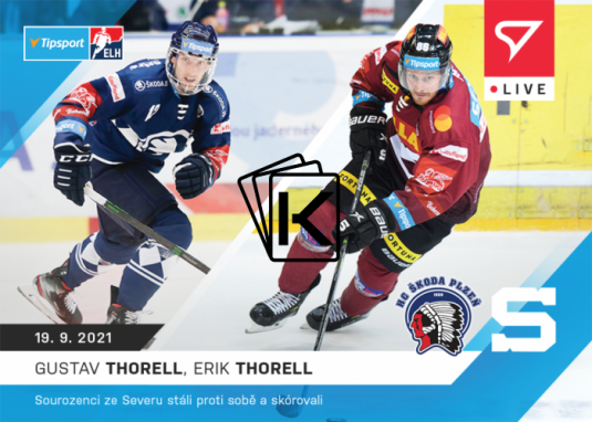hokejová kartička SportZoo 2021-22 Live L-010 Erik Thorell Gustav Thorell