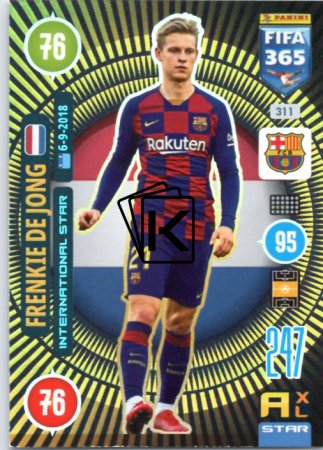 fotbalová karta Panini Adrenalyn XL FIFA 365 2021 International Stars 311 Frenkie de Jong FC Barcelona