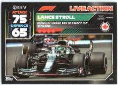 2022 Topps Formule 1Turbo Attax F1 Live Action 2021 205 Lance Stroll (Aston Martin)
