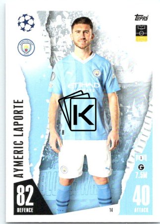 Fotbalová kartička 2023-24 Topps Match Attax UEFA Club Competitions 14	Aymeric Laporte Manchester City