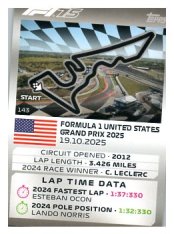 2025 Topps Turbo Attax F1 Track Profiles   143 Circuit of the Americas