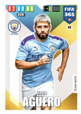 Fotbalová kartička Panini Adrenalyn XL FIFA 365 - 2020 Team Mate 63 Sergio Aguero Manchester City