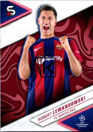 Fotbalová kartička 2023-24 Topps Superstars UEFA Club Competitions 46 Robert Lewandowski (FC Barcelona)