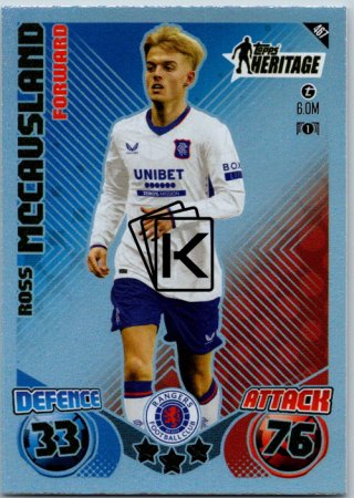 fotbalová kartička 2024-25 Topps Match Attax UEFA Club Competitions Topps Heritage 467 Ross McCausland (Rangers FC)