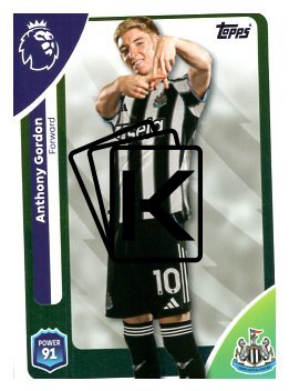fotbalová kartička 2025-26 Topps  Premier League 230 Anthony Gordon (Newcastle United)
