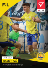 fotbalová kartička SportZoo 2021-22 Live L-22 David Tkáč FC Fastav Zlín