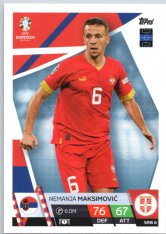 fotbalová karta Topps Match Attax EURO 2024 SRB6 Nemanja Maksimović (Serbia)
