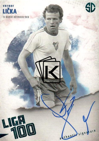 podepsaná karta 2025 Supr Cards Liga 100 Verner Lička FC Baník Ostrava turquoise /5