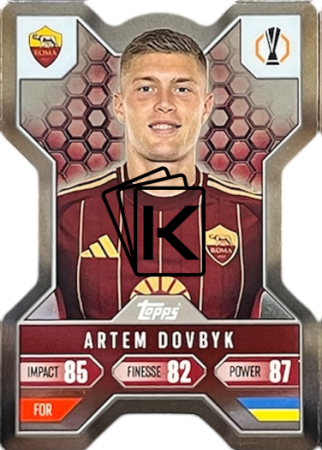 Fotbalová kartička 2024-25 Topps Match Attax EXTRA UEFA Chrome X 5 Artem Dovbyk (AS Roma)