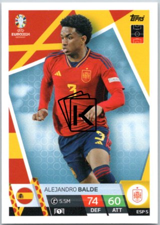 fotbalová karta Topps Match Attax EURO 2024 ESP5 Alejandro Balde (Spain)