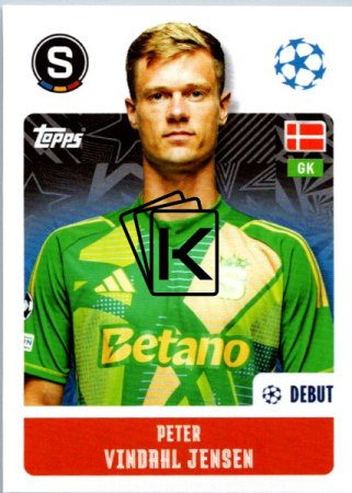 2024-25 Topps Champions League 421 Peter Vindahl Jensen (AC Sparta Praha)