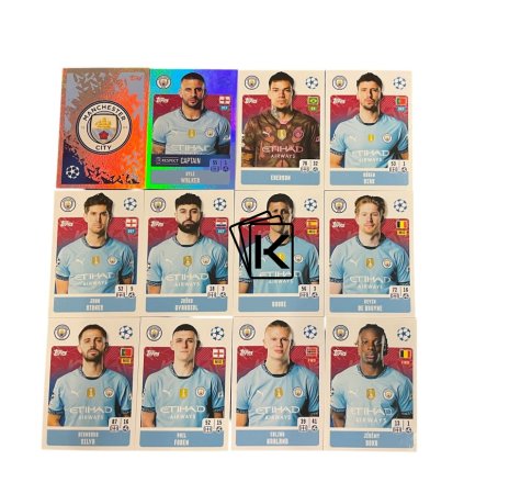 Týmový samolepkový set  2024-25 Topps Champions League Manchester City
