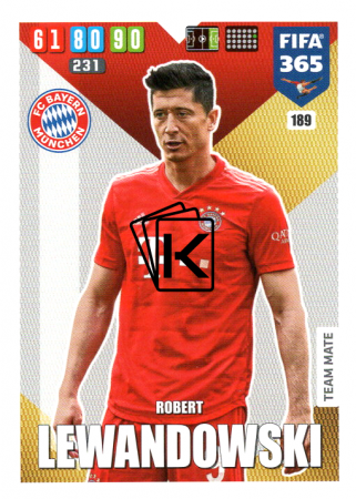 Fotbalová kartička Panini Adrenalyn XL FIFA 365 - 2020 Team Mate 189 Robert Lewandowski Bayern Mnichov