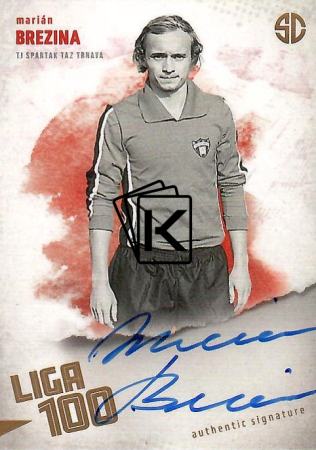 podepsaná karta 2025 Supr Cards Liga 100 BR-MA Marián Brezina gold /12