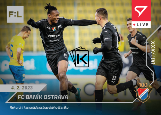 fotbalová kartička SportZoo 2022-23 Live L-067 FC Baník Ostrava rekordní kanonáda