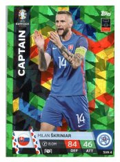 fotbalová karta Topps Match Attax EURO 2024 Green parallel SVK8 Milan Škrniar (Slovakia)