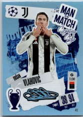 fotbalová kartička 2024-25 Topps Match Attax UEFA Club Competitions Man of the Match Signature Style 412 Dušan Vlahović (Juventus)