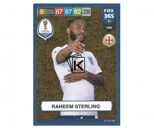 Fotbalová kartička Panini FIFA 365 – 2019 Heroes 388 Raheem Sterling (England)