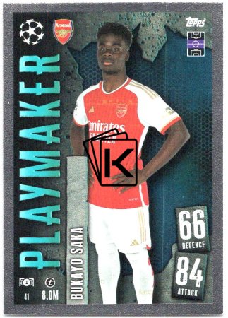 Fotbalová kartička 2023-24 Topps Match Attax UEFA Club Competitions 41 Bukayo SakaArsenal