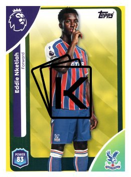 fotbalová kartička 2025-26 Topps  Premier League 122 Eddie Nketiah (Crystal Palace)-PARALLEL Yellow