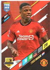 fotbalová karta Panini FIFA 365 2024 Adrenalyn MAU9 Tyrell Malacia Manchester United Team Mate