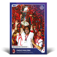 Topps 011 Paolo Maldini  AC Milan 5 Five Time European Cap Winner