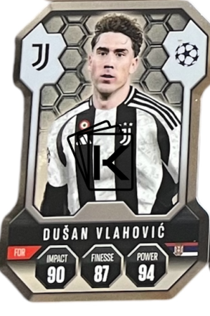 fotbalová kartička 2024-25 Topps Match Attax UEFA Club Competitions Topps Chrome Pro Elite SH15 Dušan Vlahović (Juventus)