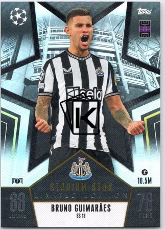 Fotbalová kartička 2023-24 Topps Match Attax UEFA Club Competitions Stadium Star Limited Edition SS13 Bruno Guimaraes Newcastle United