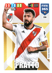 Fotbalová kartička Panini Adrenalyn XL FIFA 365 - 2020 Team Mate 314 Lucas Pratto River Plate