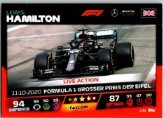 2021 Topps Formule 1 Turbo Attax Live Action 149 Lewis Hamilton Mercedes