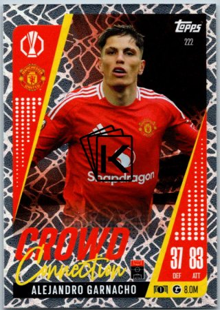 Fotbalová kartička 2024-25 Topps Match Attax EXTRA UEFA Club Competitions Crowd Connection 222 Alejandro Garnacho (Manchester United)
