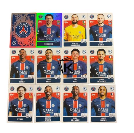 Týmový samolepkový set  2024-25 Topps Champions League PSG