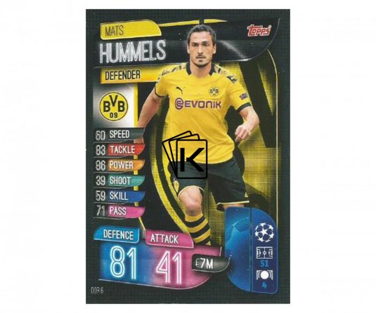 Fotbalová kartička 2019-2020  Topps Champions League Match Attax -  Borussia Dortmund - Mats Hummels 6