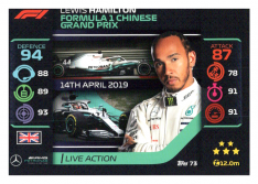 2020 Topps Formule 1 Turbo Attax 73 Live Action Lewis Hamilton Mercedes AMG
