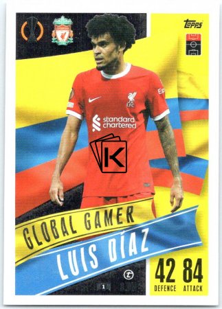 2023-24 Topps Match Attax EXTRA UEFA Club Competition Global Gamer 201 Luis Díaz (Liverpool)