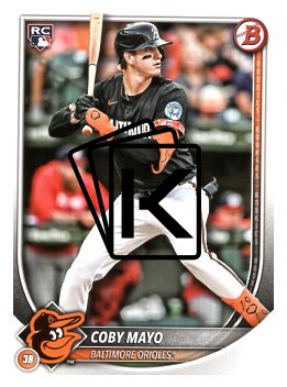 Baseballová karta 2025 Bowman 37 Coby Mayo, Baltimore Orioles RC