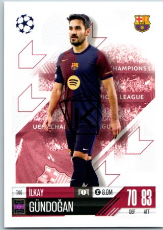 fotbalová kartička 2024-25 Topps Match Attax UEFA Club Competitions  144 Ilkay Gundogan (FC Barcelona)