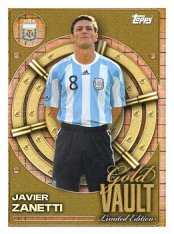 fotbalová kartička 2026 Topps Gold Vault Limited Edition GV-1 Javier Zanetti (Argentina)