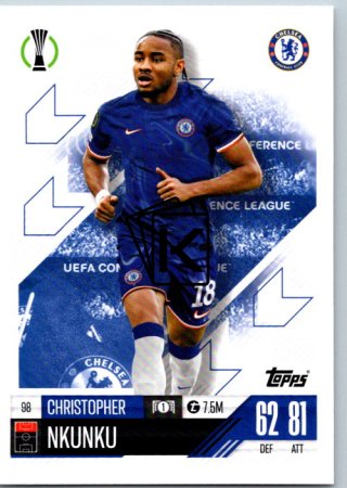 fotbalová kartička 2024-25 Topps Match Attax UEFA Club Competitions  98 Cristopher Nkunku (Chelsea)