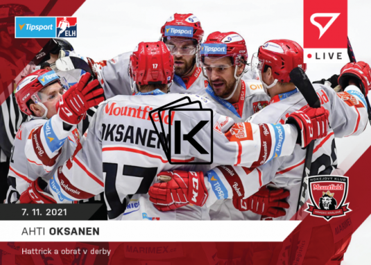Hokejová kartička SportZoo 2021-22 Live L-040 Ahti Oksanen HC Mounfield Hradec Králové